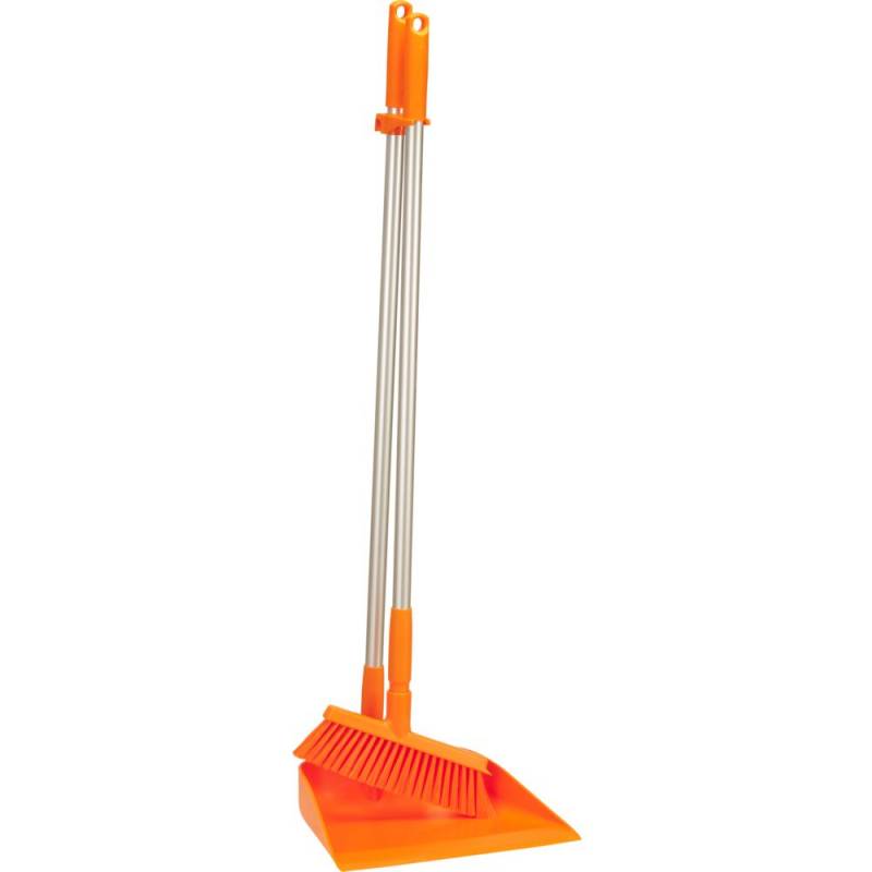 Fejebakkes&aelig;t, Vikan, orange, aluminium/polyester/PP, med langt skaft og kost, medium *Denne vare tages ikke retur*