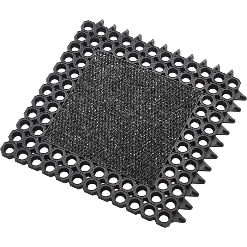 Modulm&aring;tte, 50x50x2,3cm, sort, gummi, med skrabeindl&aelig;g *Denne vare tages ikke retur*