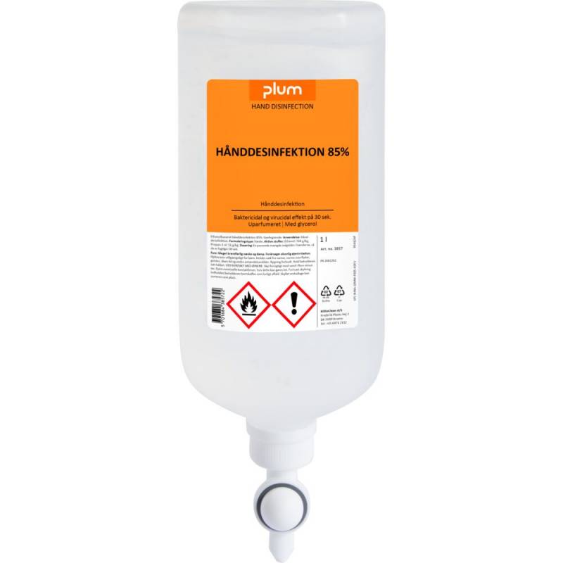 H&aring;nddesinfektion, Kiilto, 1000 ml, 85 % ethanol blanding hvoraf 6% er IPA