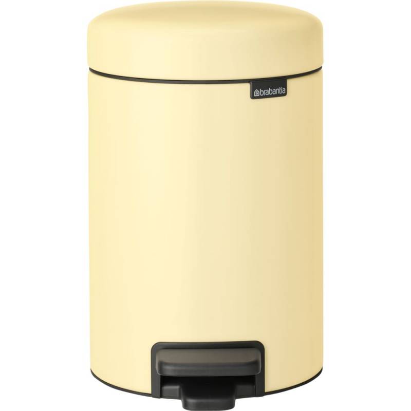 Pedalspand, Brabantia newIcon, gul, pulverlakeret st&aring;l, 3 l, plast inderspand og soft close