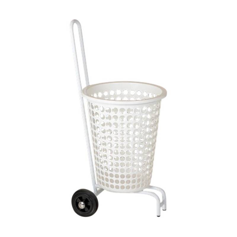 Vaskerivogn, Tina Trolleys, m. h&aring;ndtag og 60 ltr. kurv