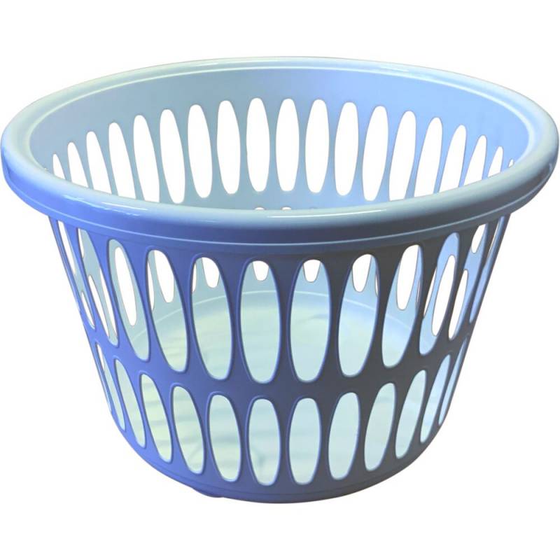 Plastkurv, 440x440x300mm, 32 l, hvid, plast, med h&aring;ndtag, rund