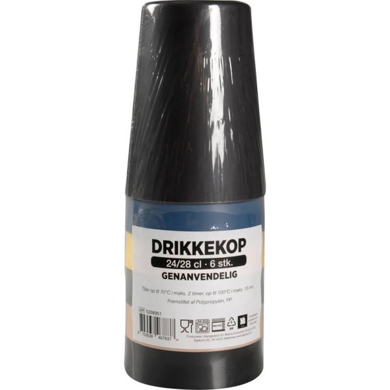 Drikkekop, Abena, 10cm, &Oslash;7,5cm, 240 ml, 280 ml, flerfarvet, PP, flergangs