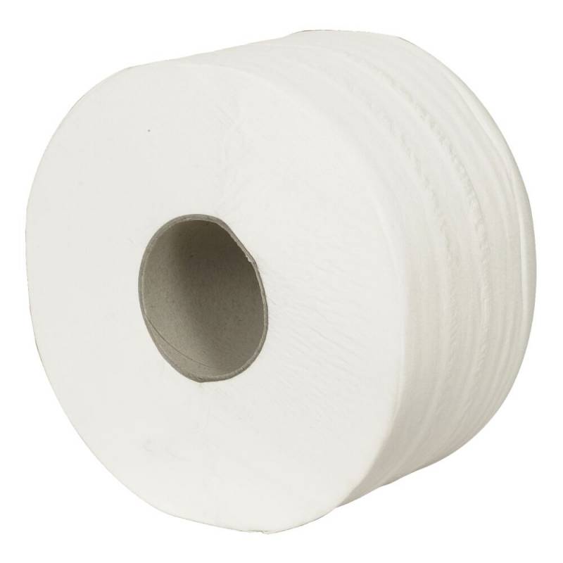 Jumborulle, ABENA Care-Ness Excellent, 2-lags, Mini, 170m x 9,7cm, &Oslash;18,5cm, hvid, nyfiber