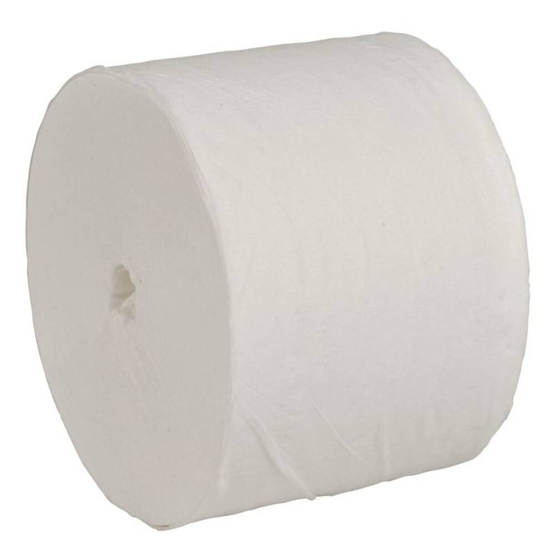 Toiletpapir, neutral, 2-lags, 100m x 9cm, &Oslash;13,3cm, hvid, nyfiber, uden hylse
