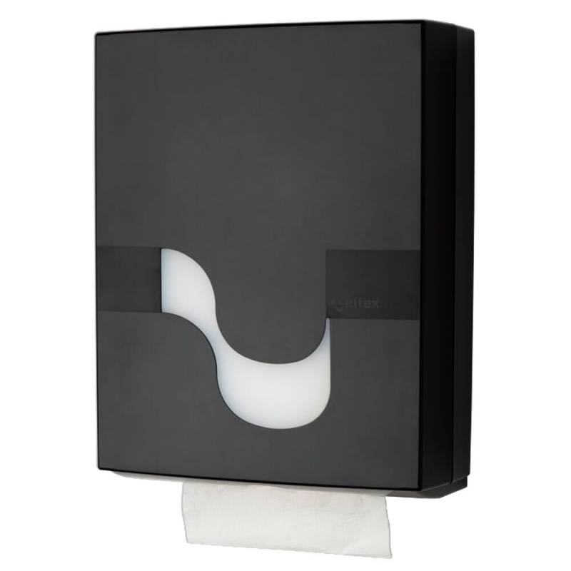 Dispenser, Megamini, 11,2x27x34,5cm, sort, plast, til alle typer h&aring;ndkl&aelig;deark