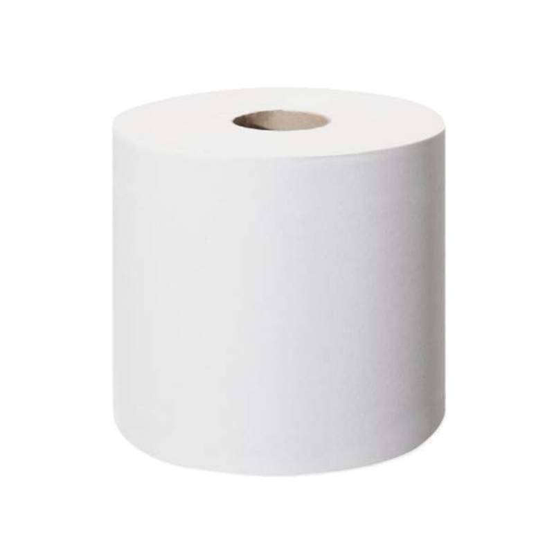 Toiletpapir, Tork T9 Advanced, 2-lags, Mini, 111,6m x 13,4cm, &Oslash;14,9cm, hvid, genanvendt papir