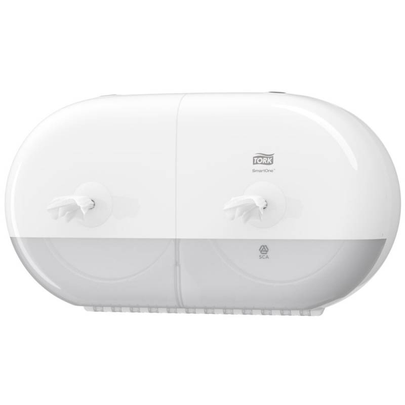 Dispenser, Tork T9, 15,6x39,8x22,1cm, hvid, plast, til 2 ruller toiletpapir