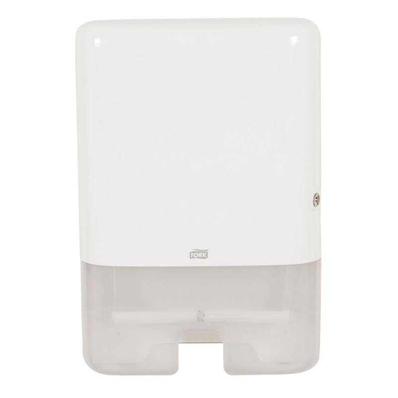 Dispenser, Tork H2, Midi, 10,2x30,2x44,4cm, hvid, plast, til h&aring;ndkl&aelig;deark maks dybde 8,5 cm og maks bredde 21,5 cm