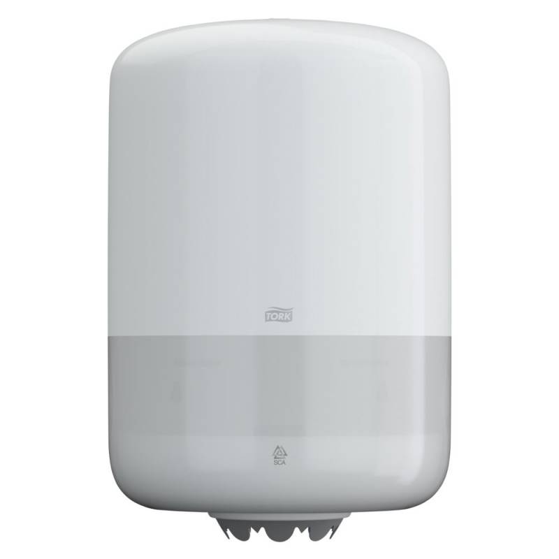 Dispenser, Tork M2, Midi, 22,7x23,9x36cm, hvid, plast, til midi h&aring;ndkl&aelig;deruller med centertr&aelig;k