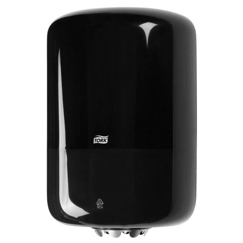 Dispenser, Tork M2, Midi, 22,7x23,9x36cm, sort, plast, til midi h&aring;ndkl&aelig;deruller med centertr&aelig;k
