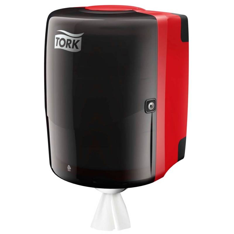 Dispenser, Tork W2, Maxi, 30,2x32,8x44,7cm, sort, plast, til h&aring;ndekl&aelig;deruller med centertr&aelig;k *Denne vare tages ikke retur*
