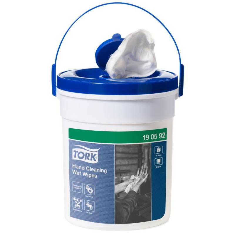 Renseserviet, Tork Wet Wipe, hvid, polyester/viskose, uden parfume, 58 stk.