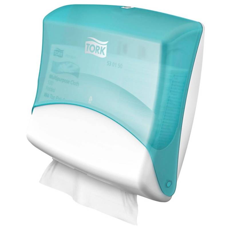 Dispenser, Tork W4, 20,6x42,7x39,4cm, turkis, plast, til industriaft&oslash;rring