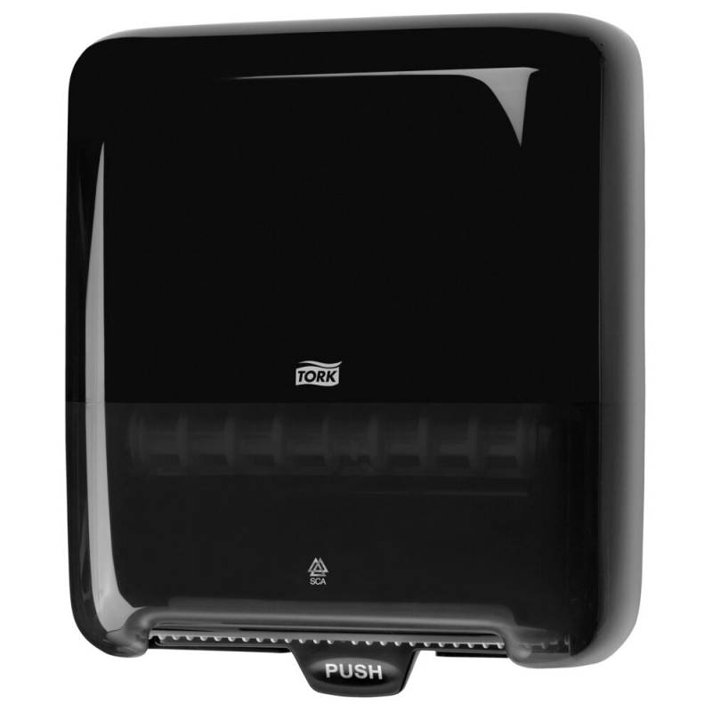 Dispenser, Tork H1, 20,3x33,7x37,2cm, sort, plast, til h&aring;ndkl&aelig;deruller