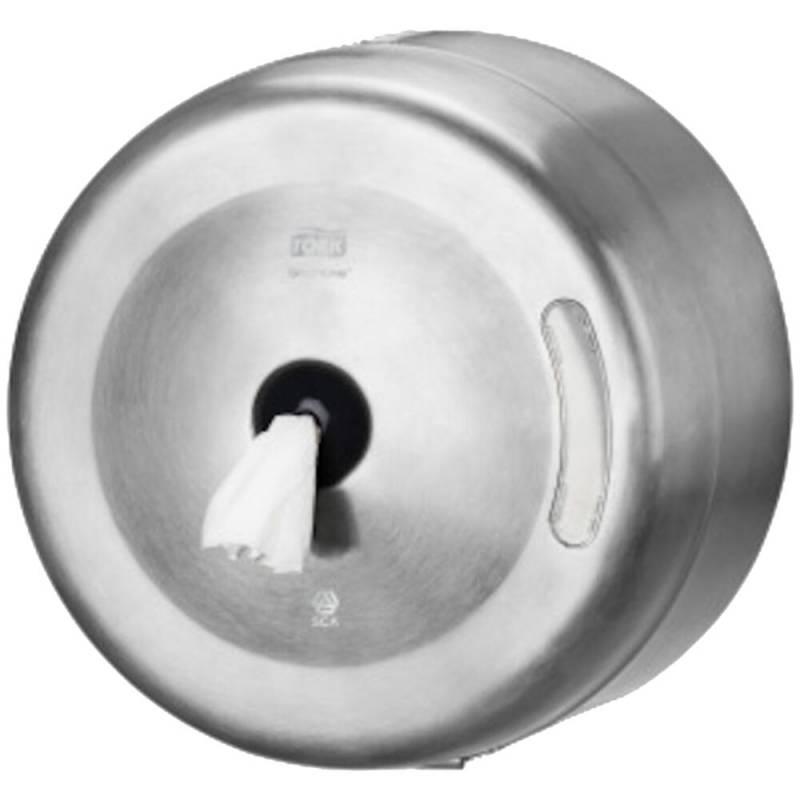 Dispenser, Tork T8, 28,3x17,8x27,8cm, gr&aring;, rustfrit st&aring;l, til toiletpapir *Denne vare tages ikke retur*