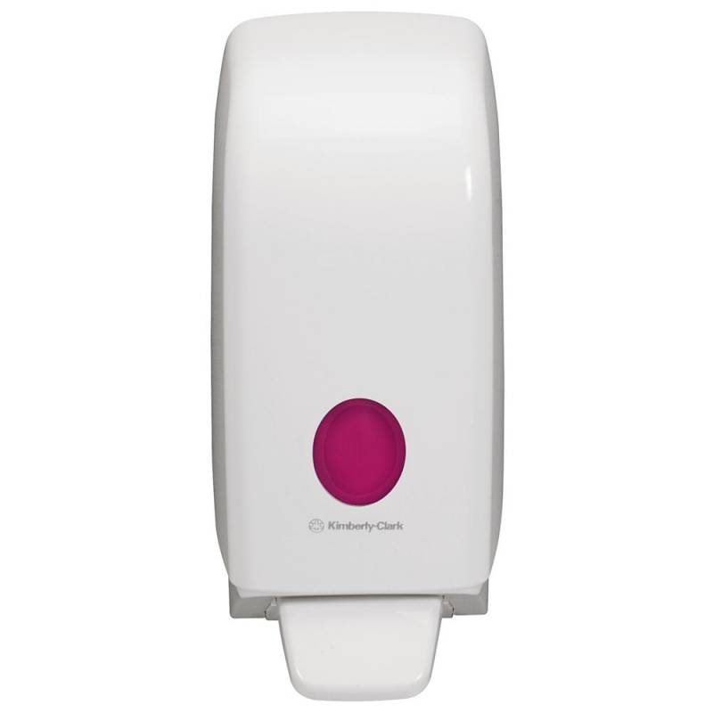 Dispenser, Kimberly-Clark Aquarius, 1000 ml, hvid, plast, til s&aelig;be og desinfektion