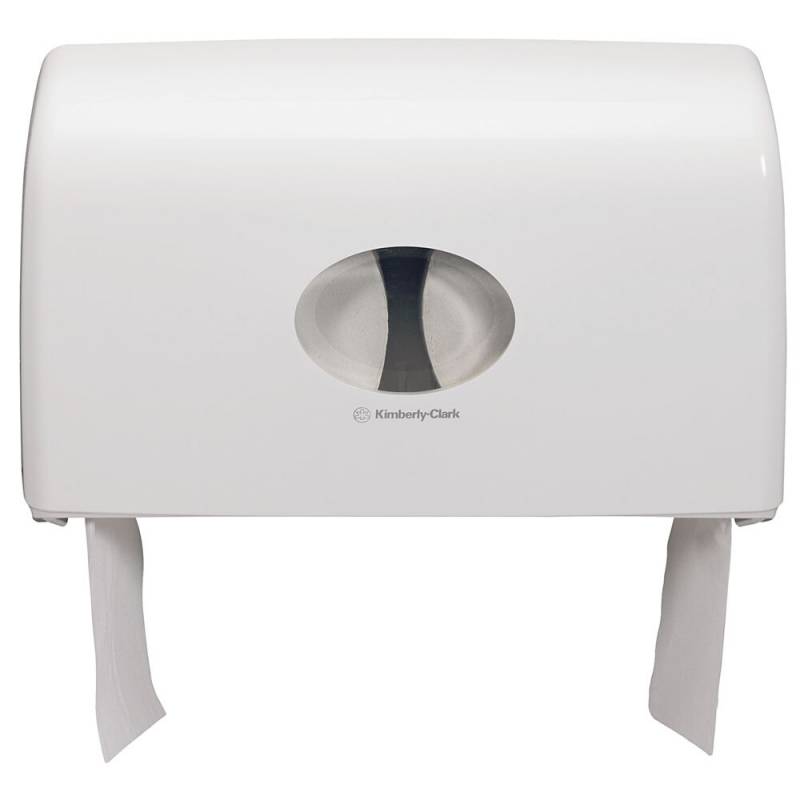 Dispenser, Kimberly-Clark Aquarius, Mini, 12,3x45,9x29,2cm, hvid, plast, til 2 ruller mini jumboruller *Denne vare tages ikke retur*