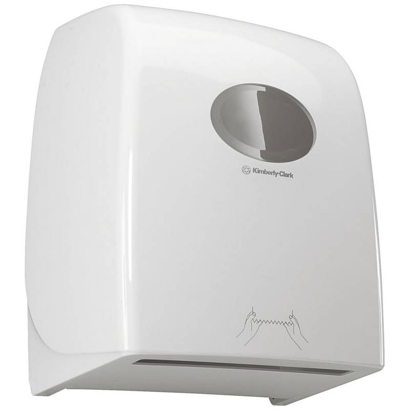 Dispenser, Kimberly-Clark Aquarius, 24x32,6x43cm, hvid, plast, til h&aring;ndkl&aelig;deruller