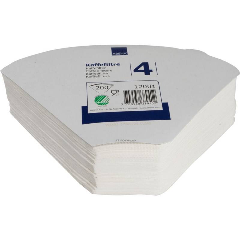 Kaffefilter, ABENA, bleget, filterpapir, 1X4