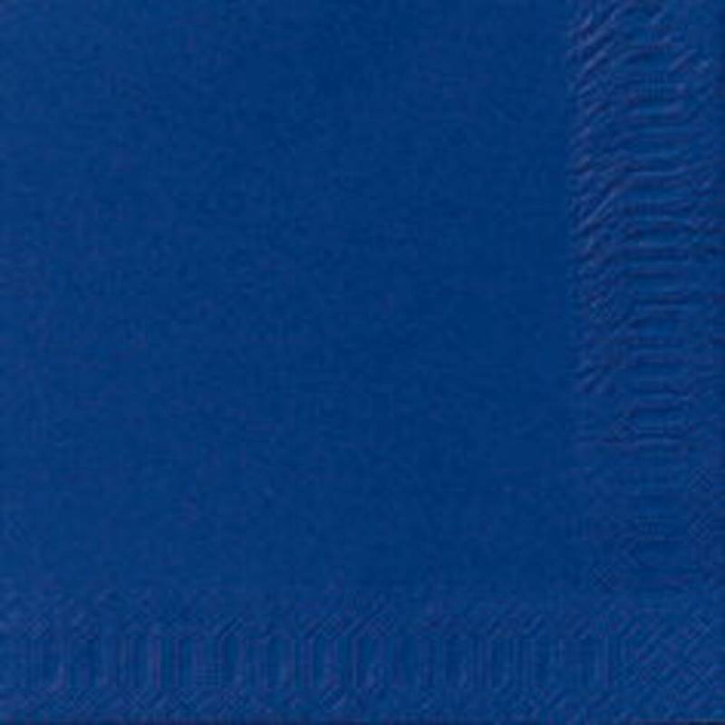 Frokostserviet, Duni, 3-lags, 1/4 fold, 33x33cm, m&oslash;rkebl&aring;, nyfiber