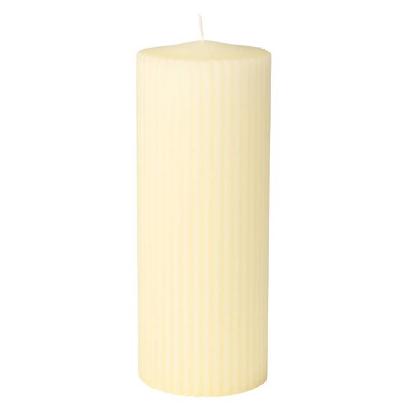 Bloklys, 18cm, &Oslash;7cm, champagne, 77 timer, paraffin