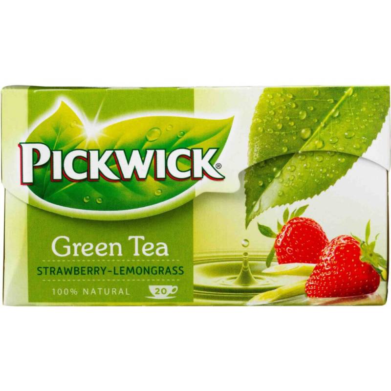 Brevte, Pickwick, jordb&aelig;r/citrongr&aelig;s, gr&oslash;n te, 20 breve