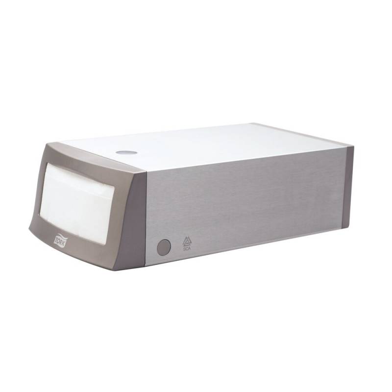Servietdispenser, Tork N1, 35,6x18,9x10,7cm, gr&aring;, metal, til counterfold servietter