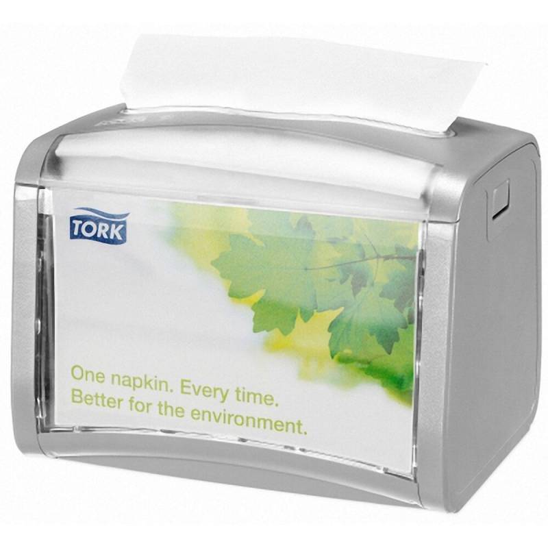 Servietdispenser, Tork N4, 15x20,1x15,5cm, gr&aring;, plast, til interfold servietter, str&oslash;mlinet