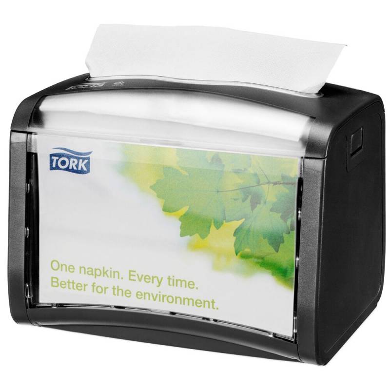 Servietdispenser - Tork Xpressnap N4 Signature Line, 15x20,1x15,5cm, sort, plast, til interfold servietter