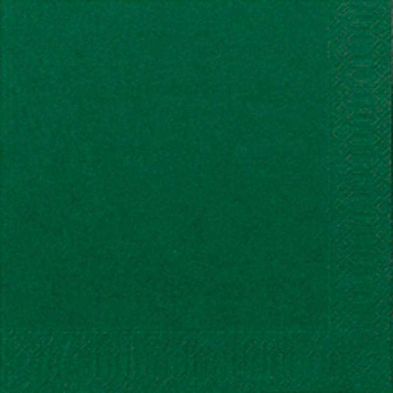 Frokostserviet, Duni, 3-lags, 1/4 fold, 33x33cm, m&oslash;rkegr&oslash;n, nyfiber