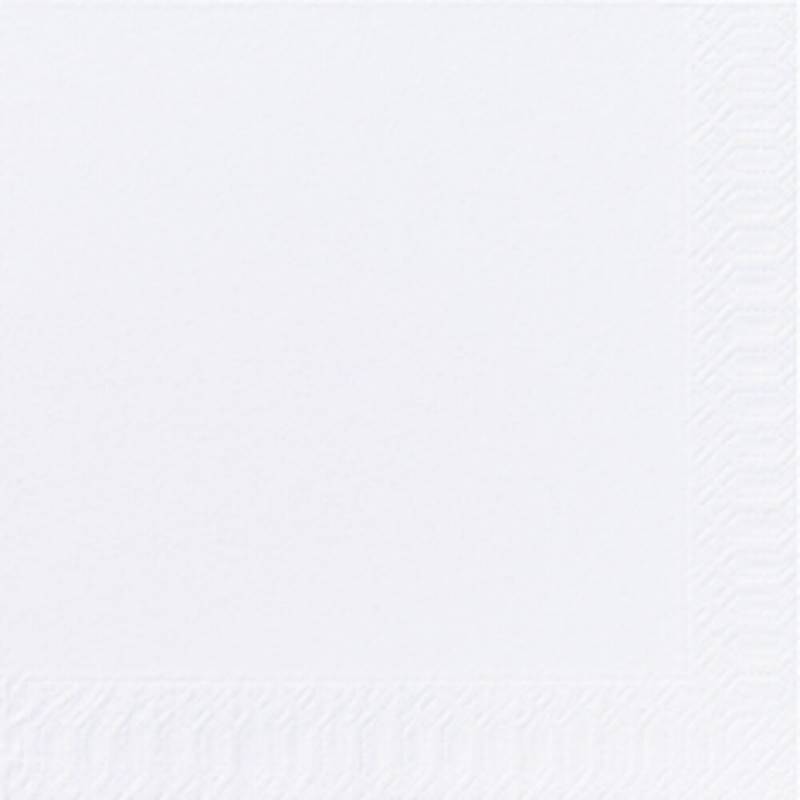 Frokostserviet, Duni, 3-lags, 1/4 fold, 33x33cm, hvid, nyfiber