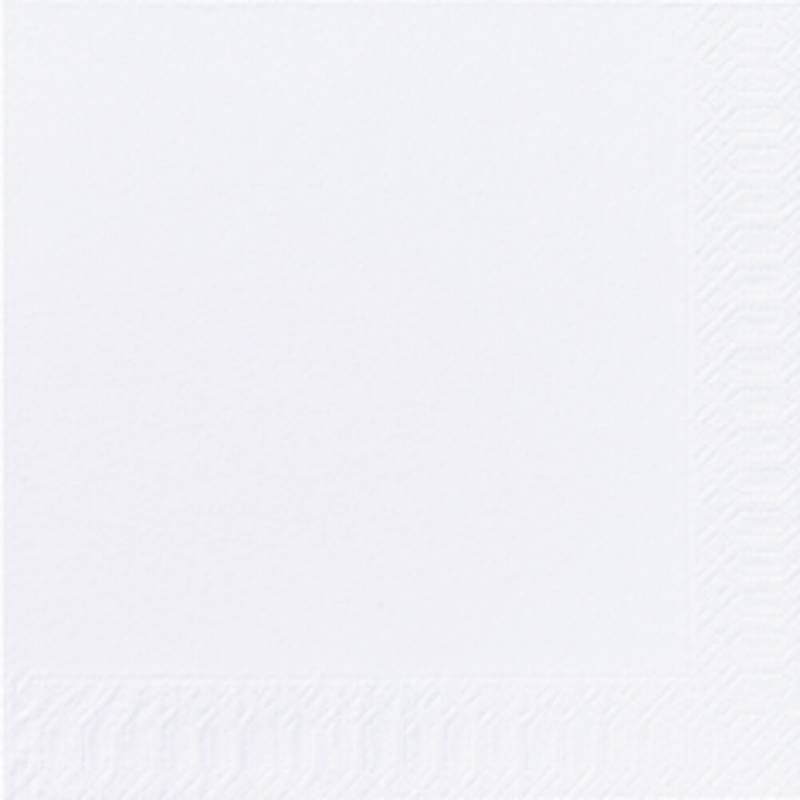 Frokostserviet, Duni, 2-lags, 1/4 fold, 33x33cm, hvid, nyfiber