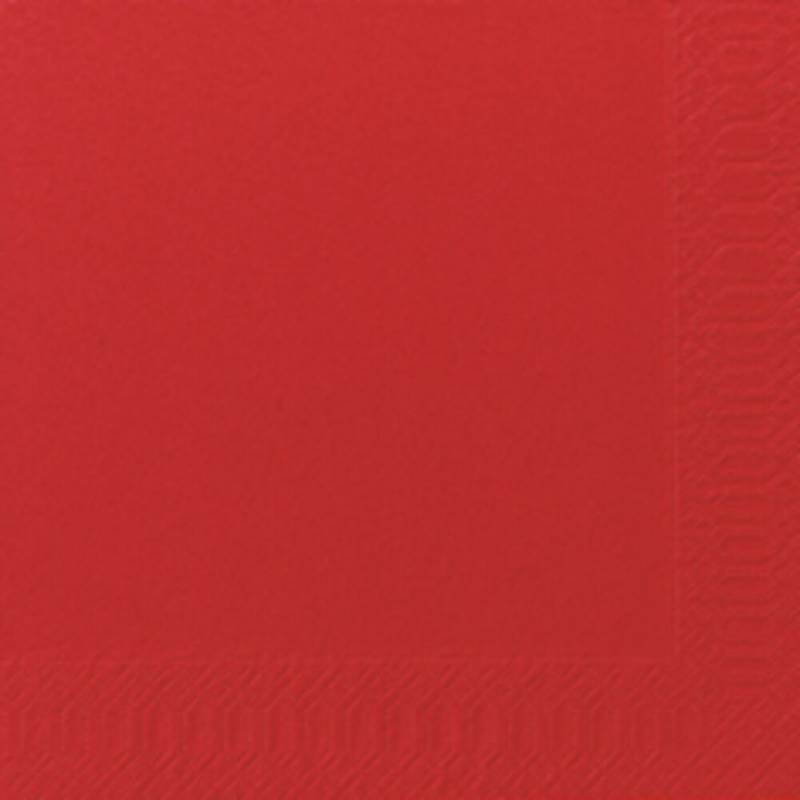 Frokostserviet, Duni, 3-lags, 1/4 fold, 33x33cm, r&oslash;d, nyfiber