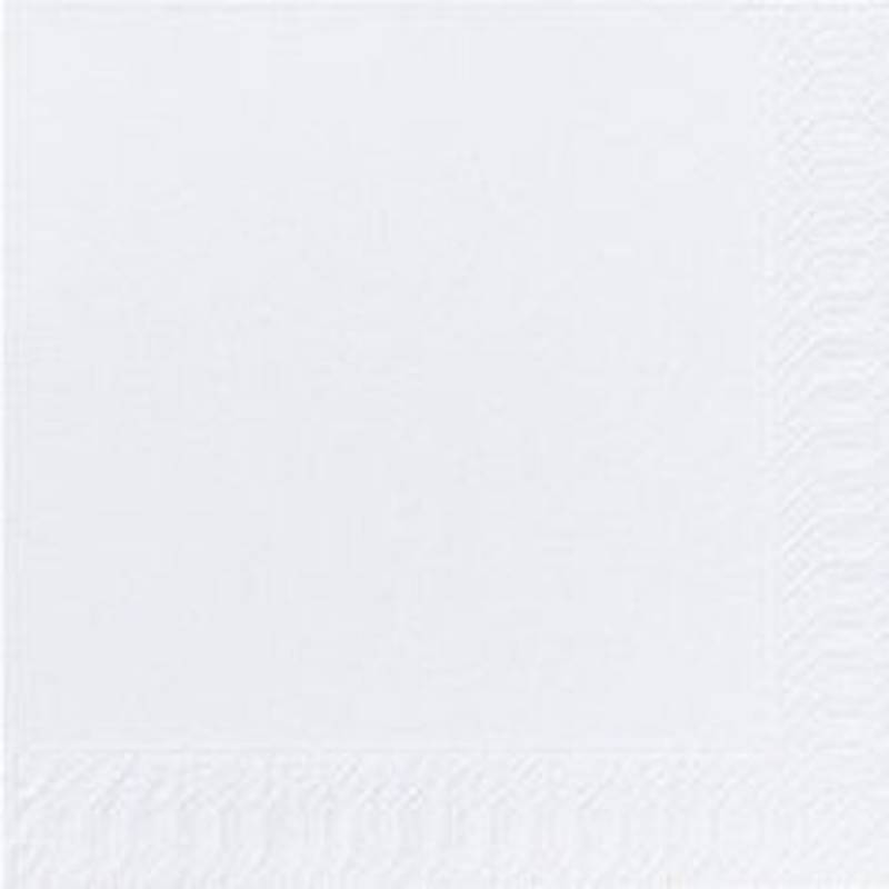 Frokostserviet, Duni, 2-lags, 1/4 fold, 33x33cm, hvid, nyfiber
