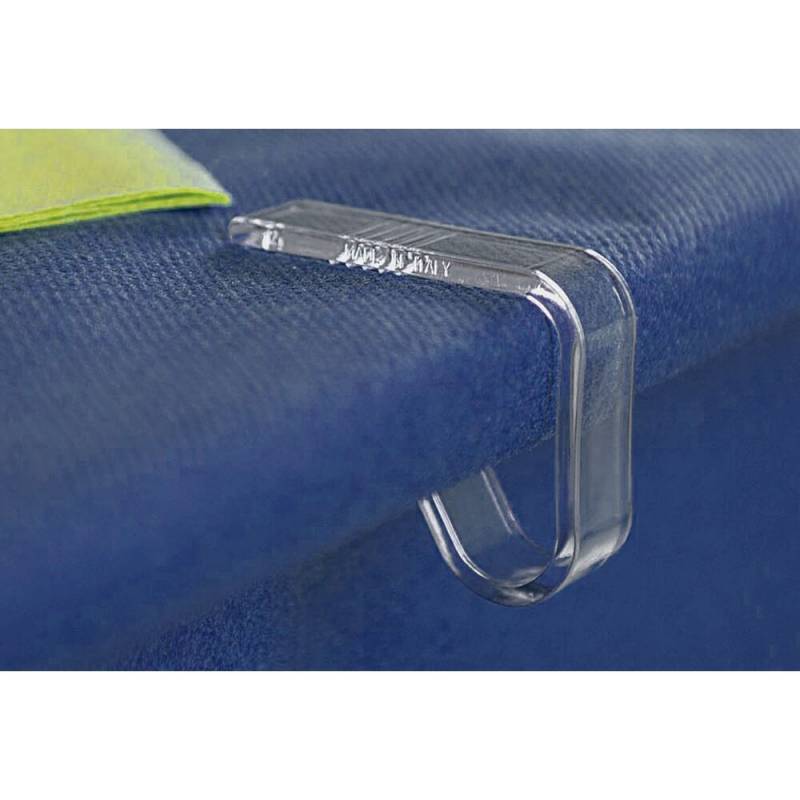 Borddugklemme, 1,9x4,1cm, klar, plast, til dug