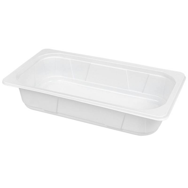 Bakke, 32,5x17,5x6,5cm, 2500 ml, hvid, PP, 1-rums, 1/3 GN