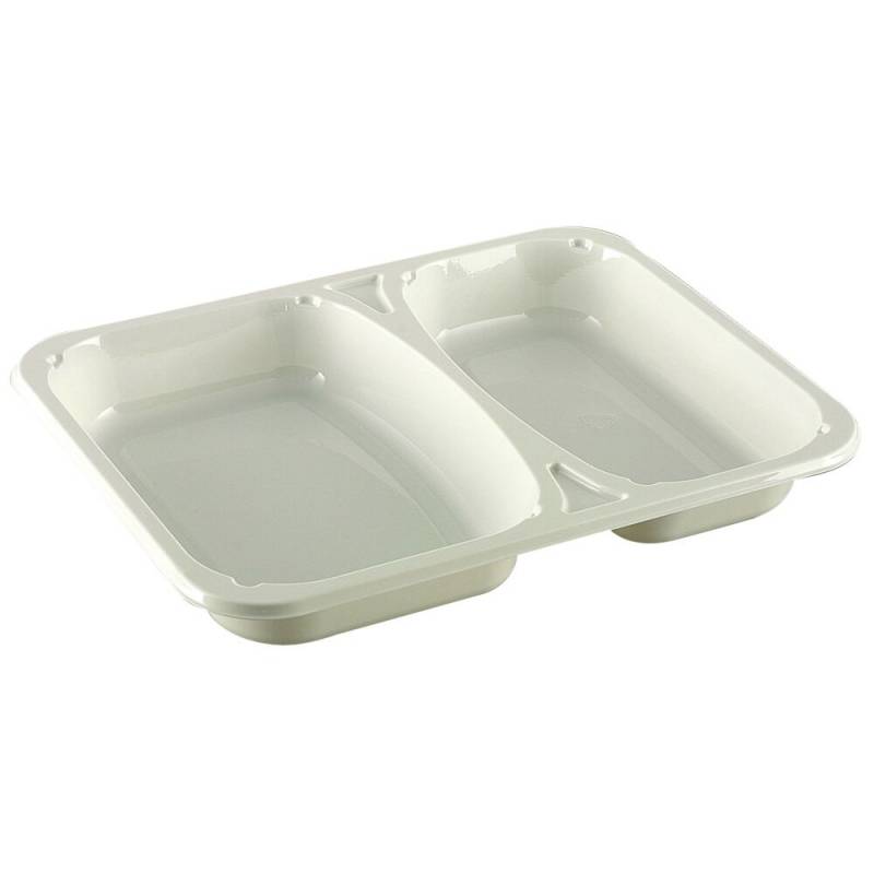 Bakke, C 2227-2L, 22,7x17,8x3cm, 780 ml, hvid, CPET, 2-rums, 340/440 ml, standard serie