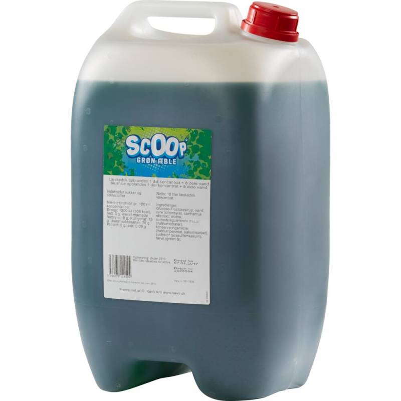 L&aelig;skedrik/Slush Ice, Scoop, 10 l, gr&oslash;n &aelig;ble, uden azofarvestoffer