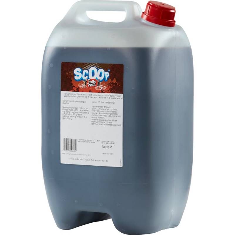L&aelig;skedrik/Slush Ice, Scoop, 10 l, Jolly Cola, uden azofarvestoffer
