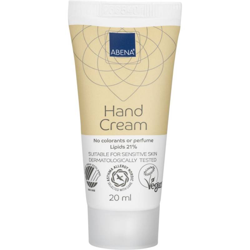 H&aring;ndcreme, ABENA, 20 ml, uden farve og parfume, 21% fedt