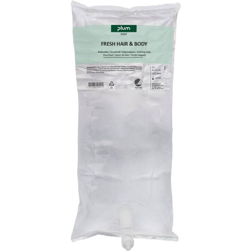 H&aring;r og bodyshampoo, Kiilto, 1000 ml, uden farve, med parfume