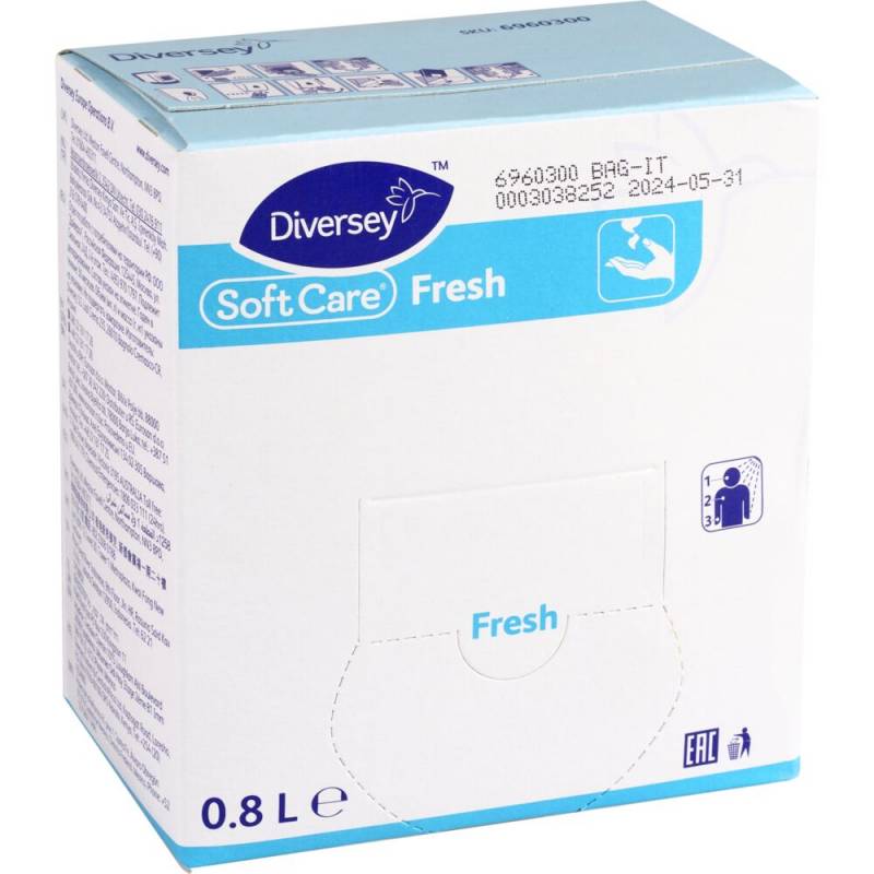 Cremes&aelig;be, Diversey Soft Care Fresh H1, 800 ml, med farve og parfume *Denne vare tages ikke retur*