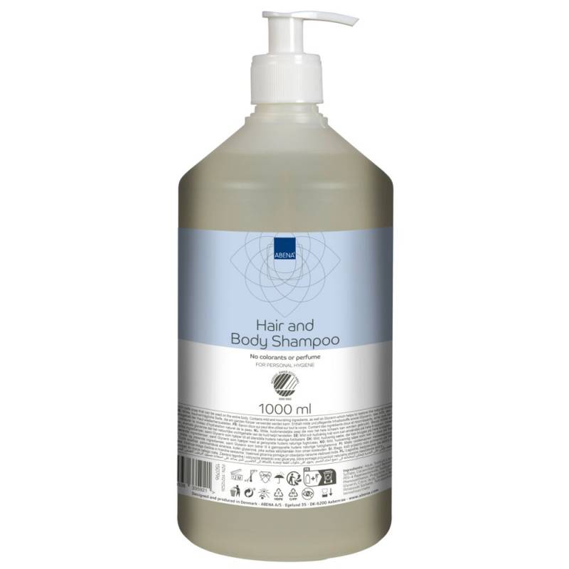 H&aring;r- og Bodyshampoo, ABENA, 1 l, med pumpe