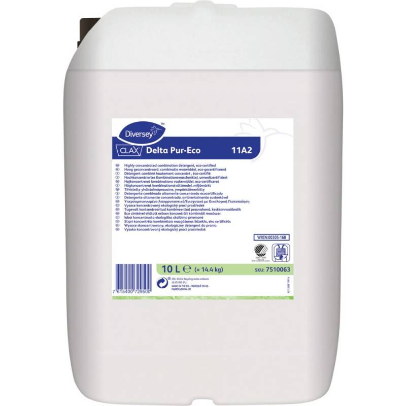 Vaskeforst&aelig;rker, Diversey CLAX Delta Pur-Eco 11A2, 10 l, uden farve og parfume