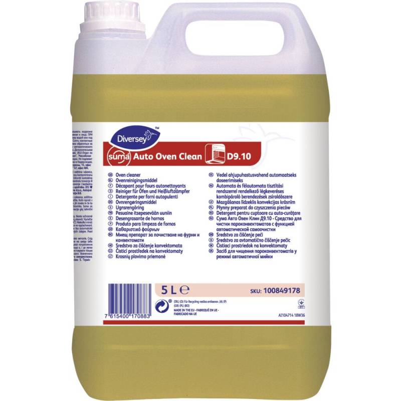 Ovnreng&oslash;ring, Diversey Suma Auto Oven Clean D9.10, 5 l, med farve, uden parfume