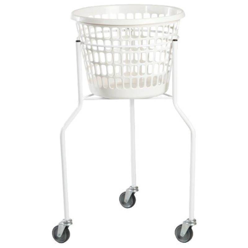 Vaskerivogn, 530x530x900mm, 32 l, hvid, plast/pulverlakeret st&aring;l/gummi, med 3 hjul, rund *Denne vare tages ikke retur*