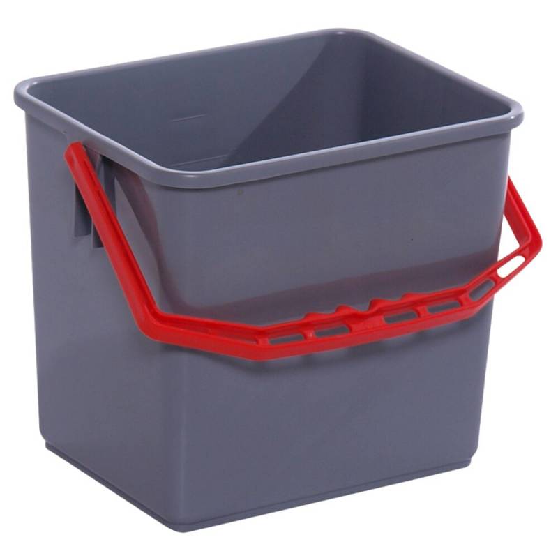 Inventarspand, Tina Trolleys, 240x190x220mm, gr&aring;, PP, med r&oslash;d hank, 6 ltr. *Denne vare tages ikke retur*