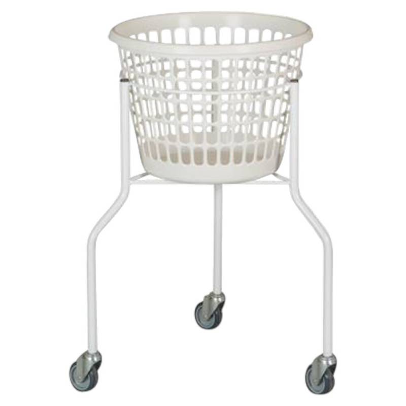 Vaskerivogn, 530x530x800mm, 32 l, hvid, plast/pulverlakeret st&aring;l/gummi, med 3 hjul, rund *Denne vare tages ikke retur*