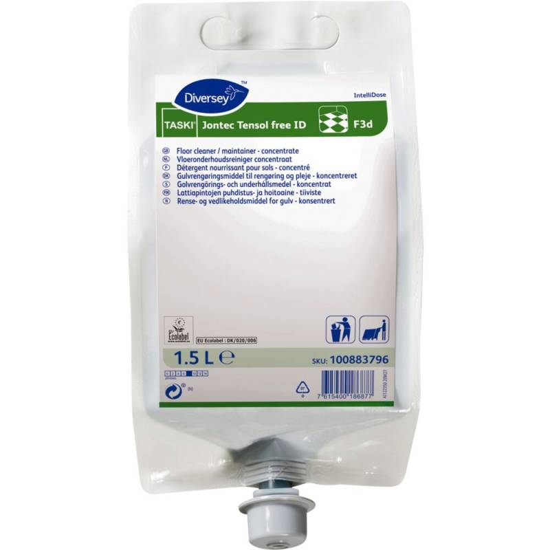 Gulvpleje, Diversey TASKI Jontec Tensol free ID F3d, 1,5 l, ID, uden voks, farve og parfume